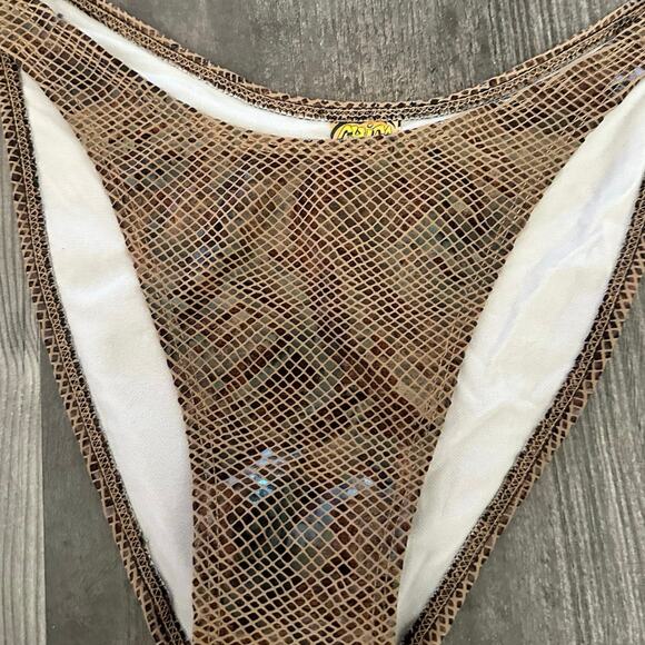 chica rica shiny snake skin bikini bottom - Picture 2 of 4
